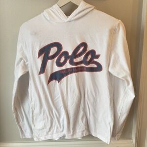 Polo Ralph Lauren Boys Lightweight Cotton‎ Hoodie. White. Size L (14-16)